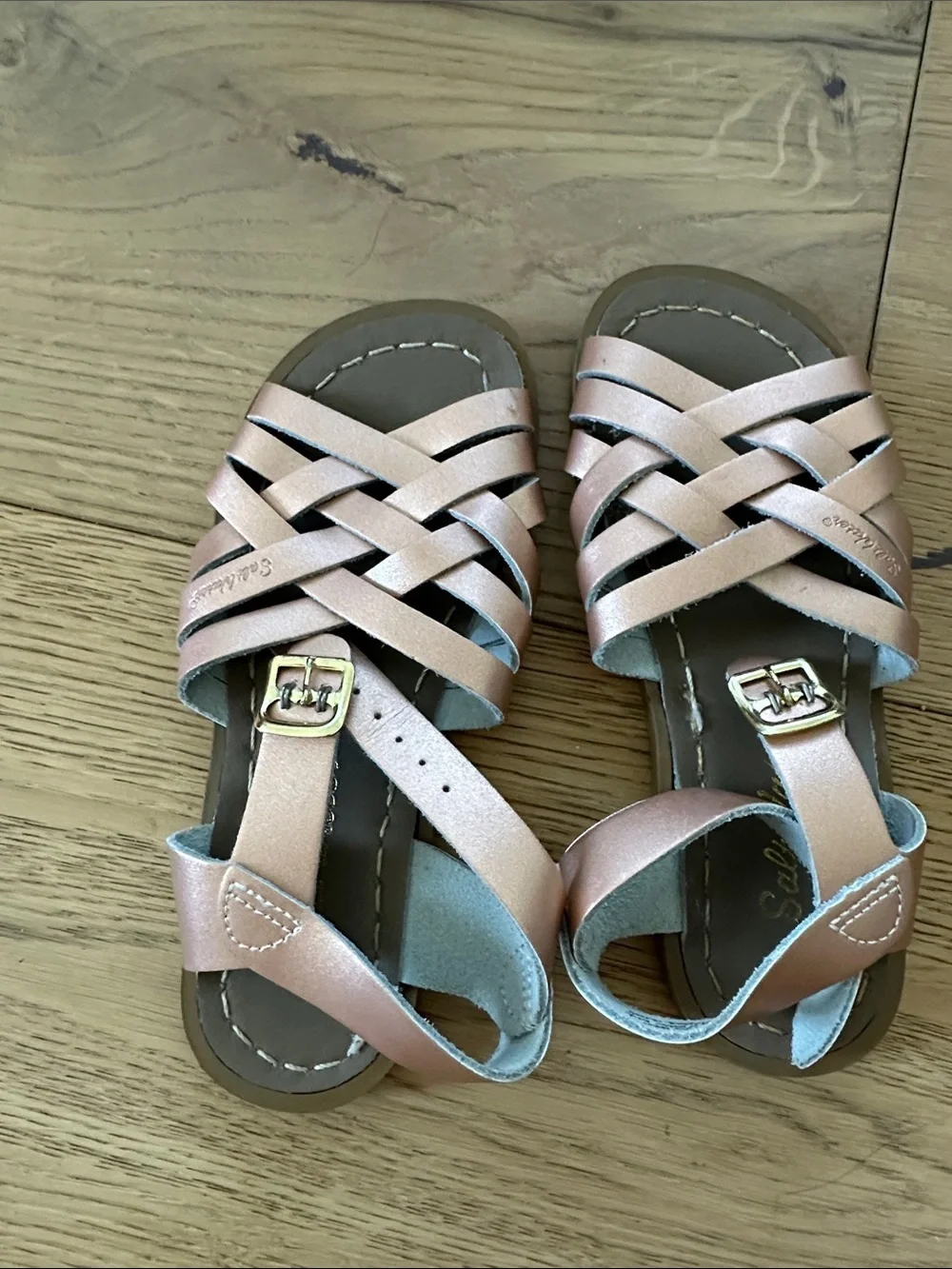 SALT-WATER  The Retro Waterproof Leather Sandals | Pink Gold 12 Brand new